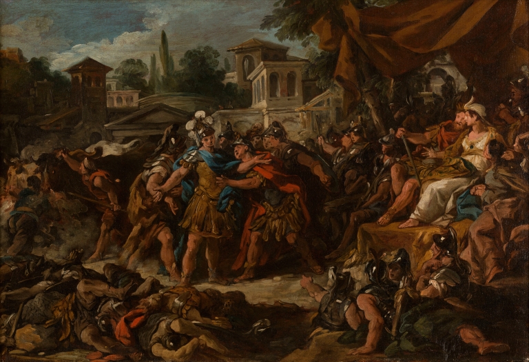 Le Combat des soldats nés des dents du serpent by Jean-François de Troy