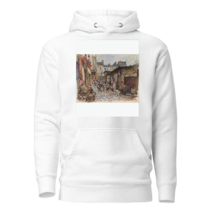 Le Marché des Enfants Rouges, côté Ouest, sous la pluie, en 1907. 3ème arrondissement by Frédéric Houbron Hoodie