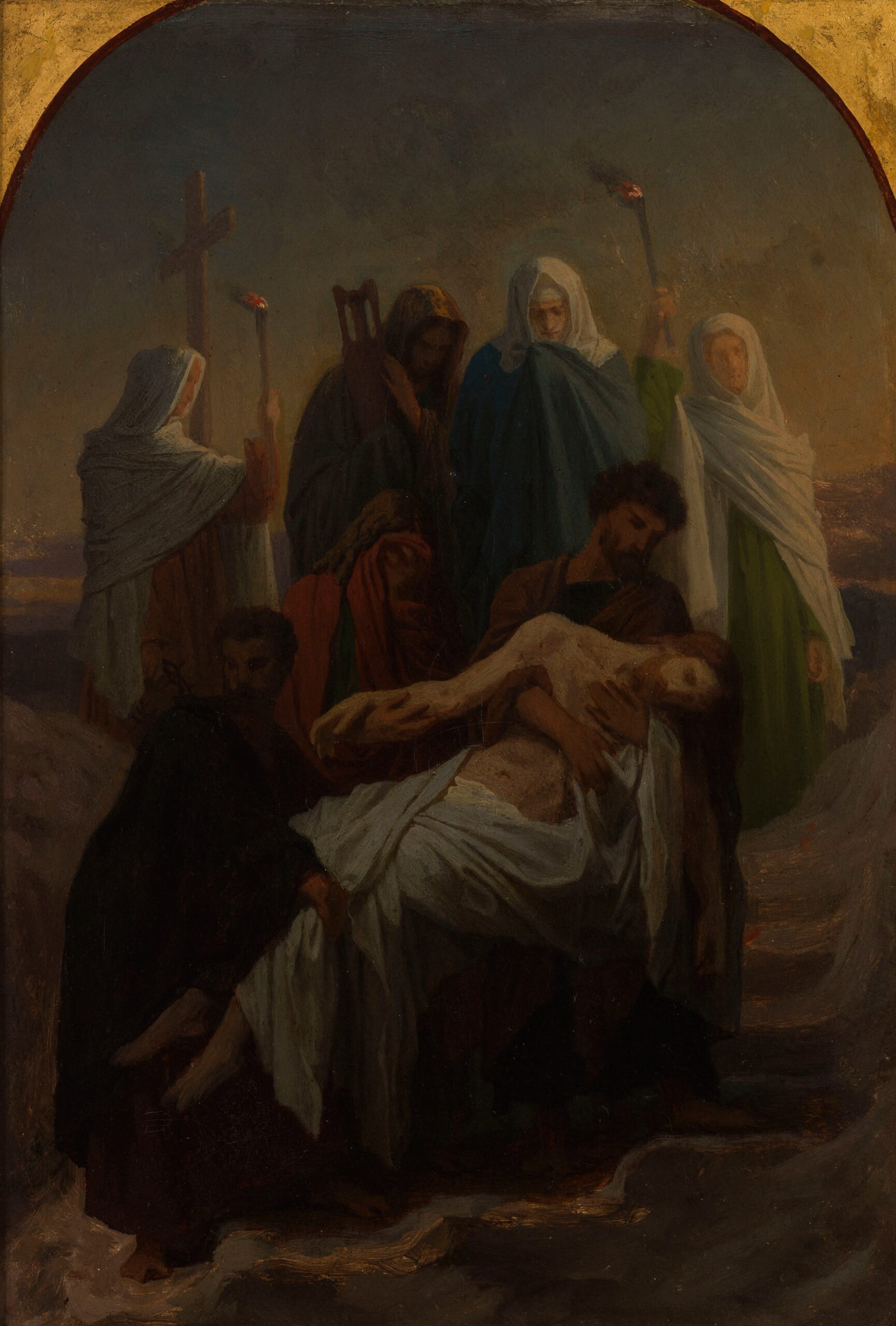L’ensevelissement du Christ, Jésus descendu de la Croix by Émile Signol