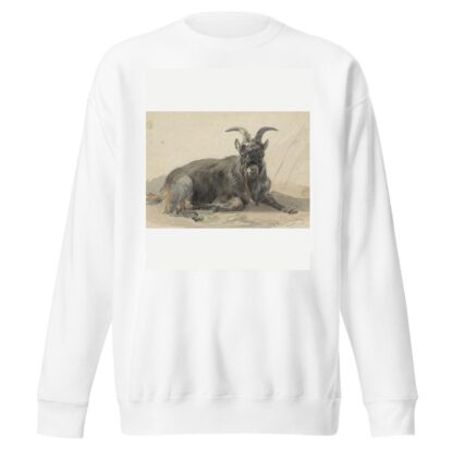 Liggende zwarte geitenbok by Jan van Ravenswaay Sweatshirt