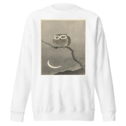 Long-eared owl on bare tree branch by Ohara Koson Sweatshirt