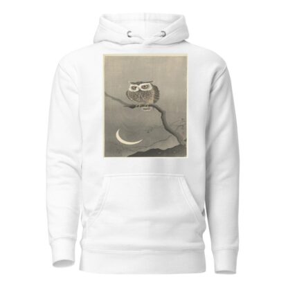 Long-eared owl on bare tree branch by Ohara Koson Hoodie