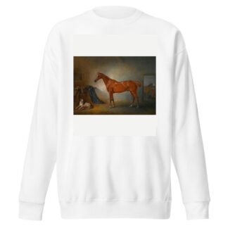 Lord Henry Bentinck’s Chestnut Hunter Firebird And Policy, A Foxhound, In A Loose Box by John Ferneley Sweatshirt