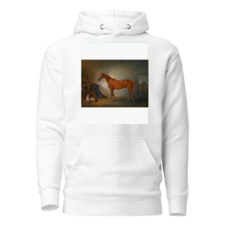 Lord Henry Bentinck’s Chestnut Hunter Firebird And Policy, A Foxhound, In A Loose Box by John Ferneley Hoodie