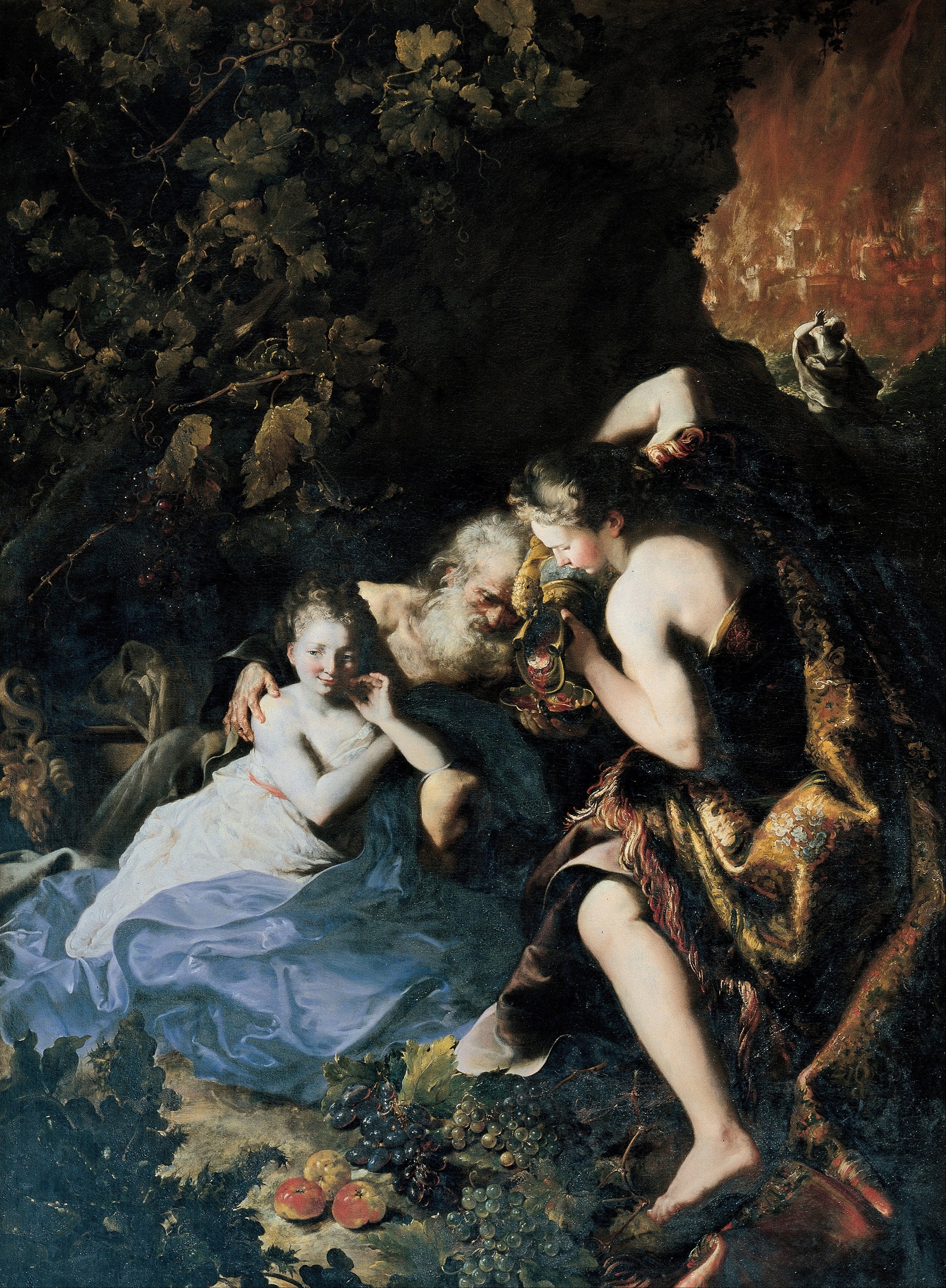 Lot Inebriated by his Daughters by Bartolomeo Guidobono
