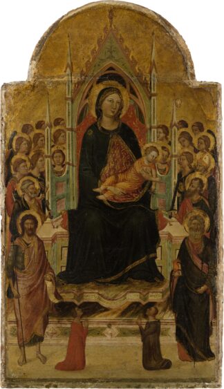Madonna and Child Enthroned with Angels, Saints and Donors by Jacopo del Casentino