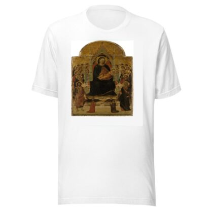 Madonna and Child Enthroned with Angels, Saints and Donors by Jacopo del Casentino T-Shirt