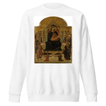 Madonna and Child Enthroned with Angels, Saints and Donors by Jacopo del Casentino Sweatshirt