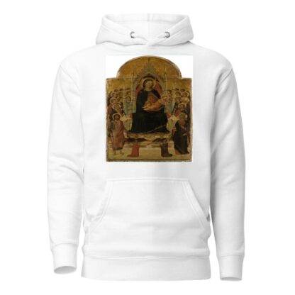 Madonna and Child Enthroned with Angels, Saints and Donors by Jacopo del Casentino Hoodie