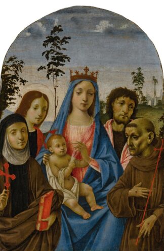 Madonna and Child with Saints Clare, John the Evangelist, John the Baptist, and Francis by Michelangelo di Pietro Membrini