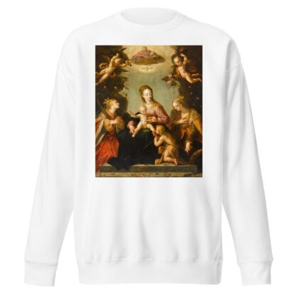 Madonna and Child with the infant Saint John the Baptist, Saint Catherine of Alexandria, another female martyr saint, and God the Father by Pieter Fransz. Isaacsz. Sweatshirt