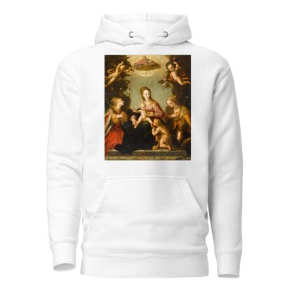 Madonna and Child with the infant Saint John the Baptist, Saint Catherine of Alexandria, another female martyr saint, and God the Father by Pieter Fransz. Isaacsz. Hoodie
