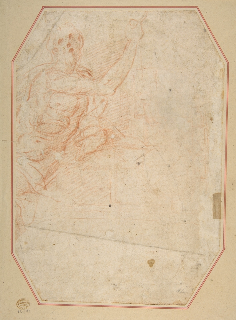 Male Figure with Upraised Arm by Cristoforo Roncalli