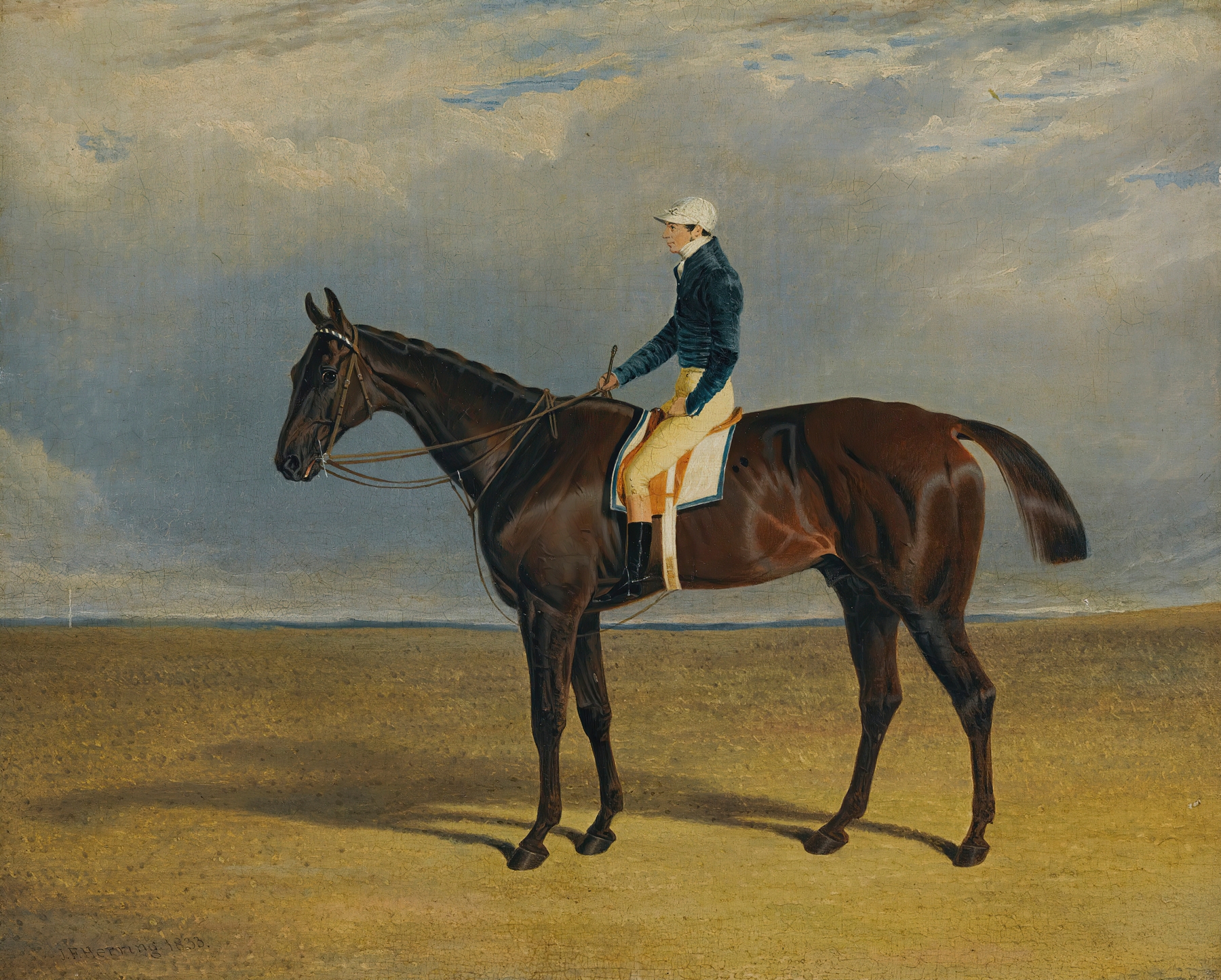 Margrave, A Liver Chestnut Racehorse With Jockey James Robinson Up, At Doncaster by John Frederick Herring Snr.
