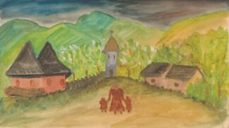 Matka s deťmi vo vidieckej krajine by Ján Novák