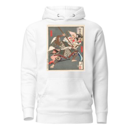 Minamoto no Ushiwakamaru Battling with the Brigand Kumasaka Chōhan by Tsukioka Yoshitoshi Hoodie