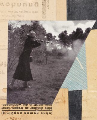 Mit Jägerin, Merzzeichnung by Kurt Schwitters
