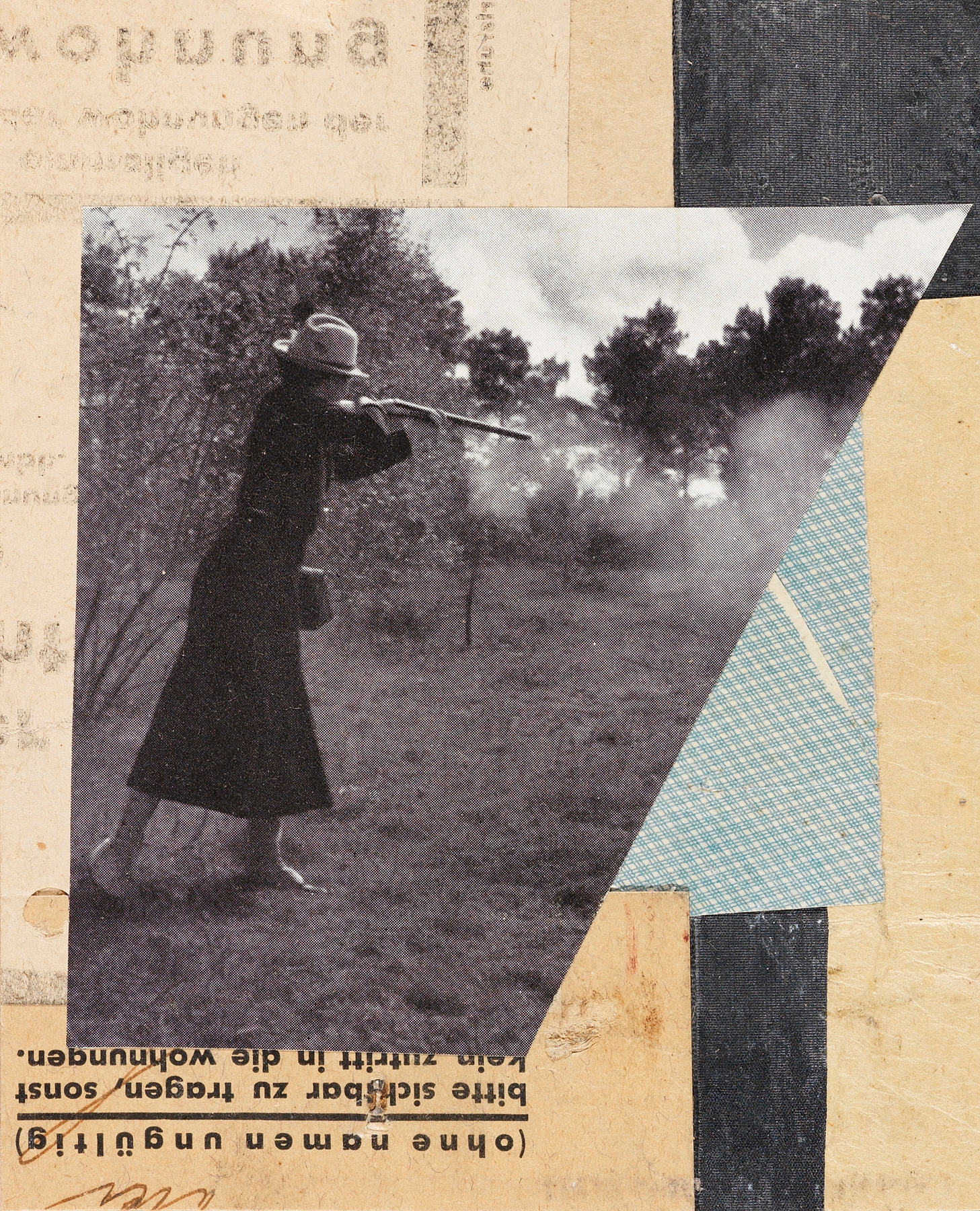 Mit Jägerin, Merzzeichnung by Kurt Schwitters