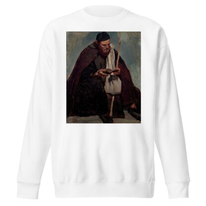 Moine italien assis, lisant by Jean-Baptiste-Camille Corot Sweatshirt