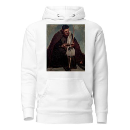 Moine italien assis, lisant by Jean-Baptiste-Camille Corot Hoodie