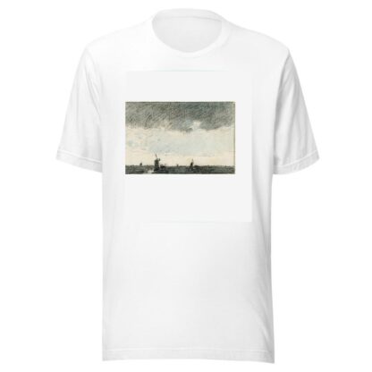 Molens in vlakte bij regen by Adolf le Comte T-Shirt