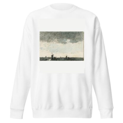 Molens in vlakte bij regen by Adolf le Comte Sweatshirt