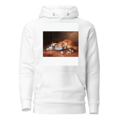 Mother Cat with Three Kittens by Arthur-Alfred Brunel de Neuville Hoodie
