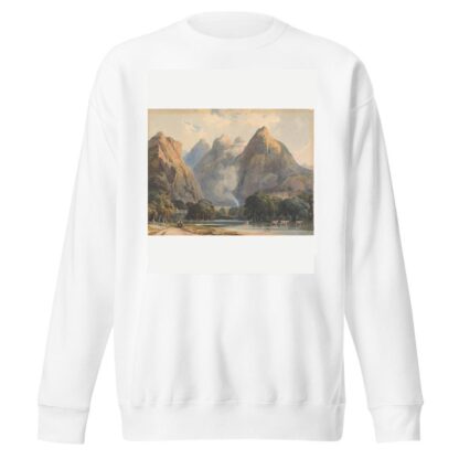 Mountain Scene with Stream, Cows and Figures by Thomas Sully Sweatshirt