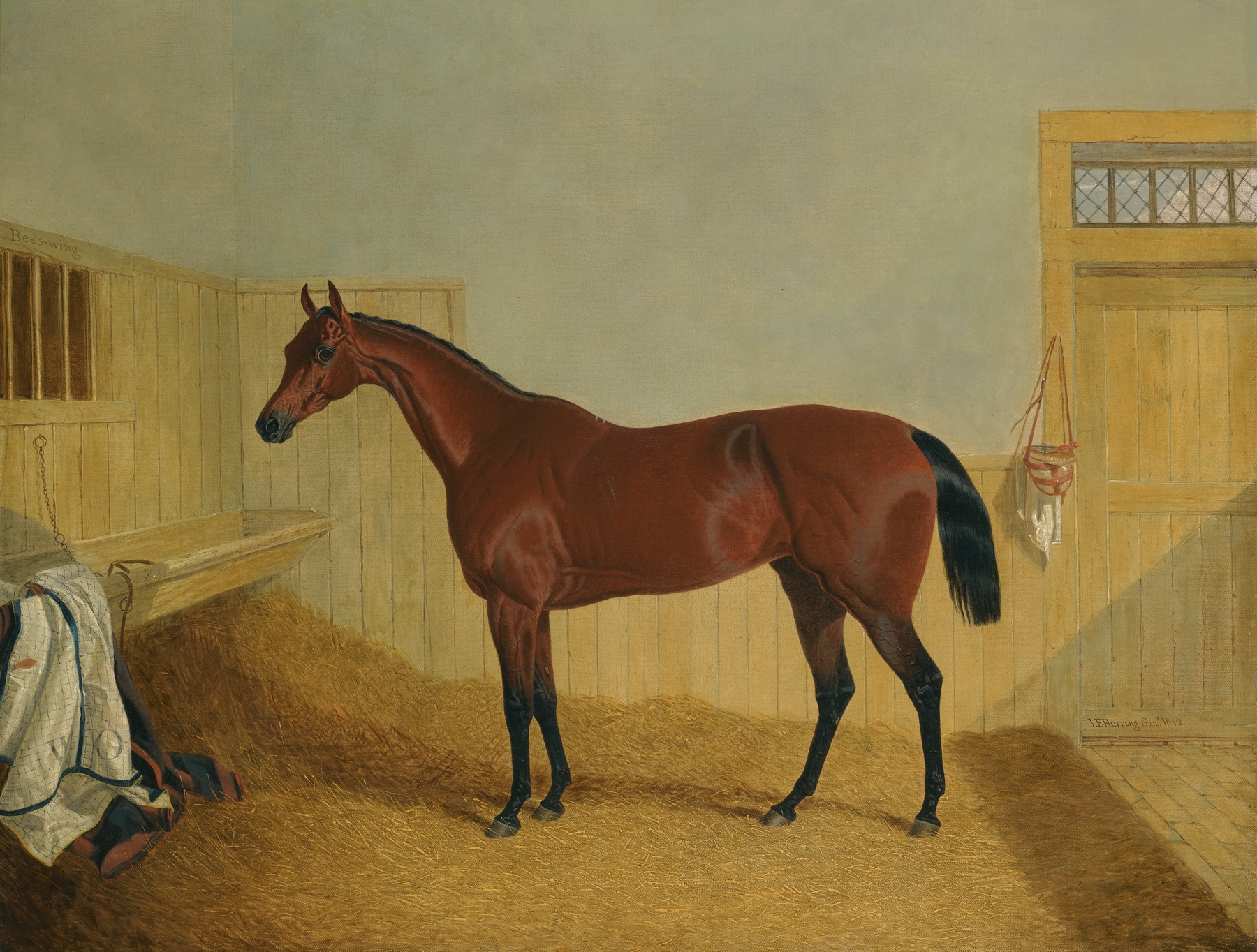 Mr William Orde’s Bay Filly Beeswing In A Stable by John Frederick Herring Snr.