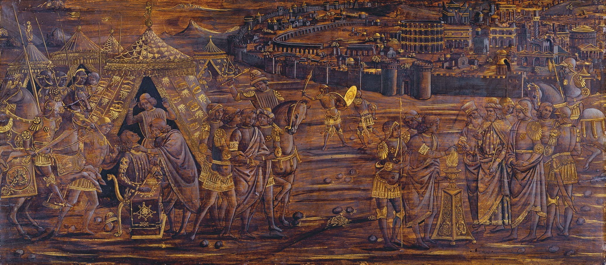 Mucius Scaevola Murders Porsenna’s Secretary and Puts His Right Hand in the Fire by Florentine Master