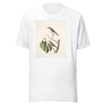 Muscicapa fusca, the little brown Flycatcher; Muscicapa oculis rubris, The red Eyed Flycatcher; Arbor Lauri fol. &c. by Mark Catesby T-Shirt