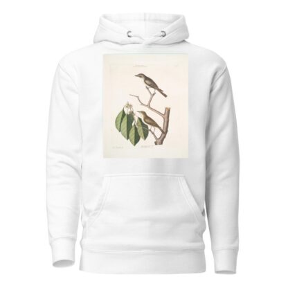 Muscicapa fusca, the little brown Flycatcher; Muscicapa oculis rubris, The red Eyed Flycatcher; Arbor Lauri fol. &c. by Mark Catesby Hoodie