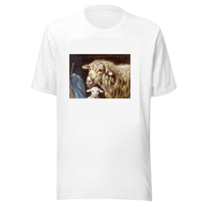 Mutterschaf mit Lamm im Stall by Friedrich Otto Gebler T-Shirt