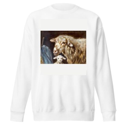 Mutterschaf mit Lamm im Stall by Friedrich Otto Gebler Sweatshirt
