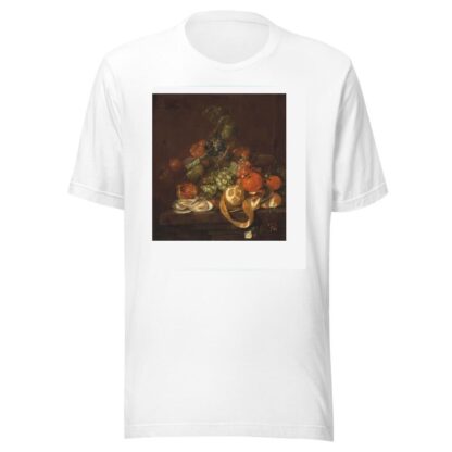 Nature morte aux citrons, huitres, raisins et papillons sur un entablement by Cornelis de Heem T-Shirt