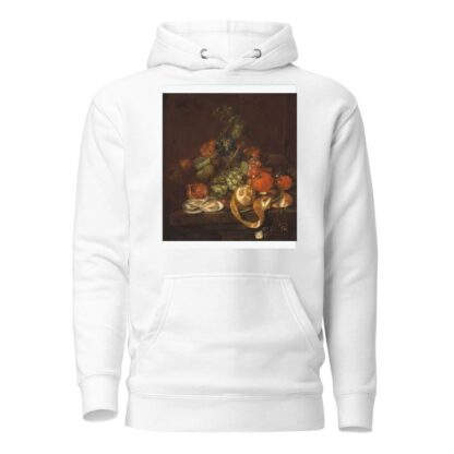 Nature morte aux citrons, huitres, raisins et papillons sur un entablement by Cornelis de Heem Hoodie