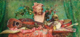 Nature morte aux instruments de musique et buste de Carpeaux by Louise Catherine Breslau
