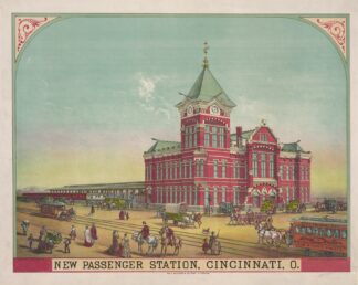 New passenger station, Cincinnati, O. by Krebs Lith. Co