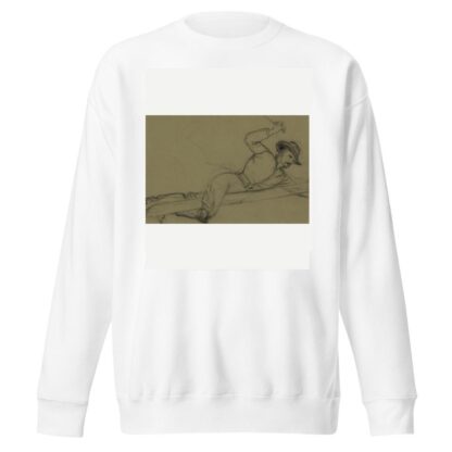 Officer climbing a flagpole, sword in hand by Alfred Rudolph Waud Sweatshirt