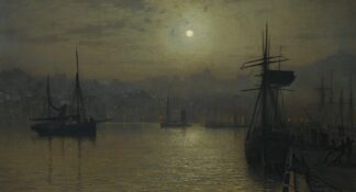 Old Scarborough, Full Moon, High Water by John Atkinson Grimshaw