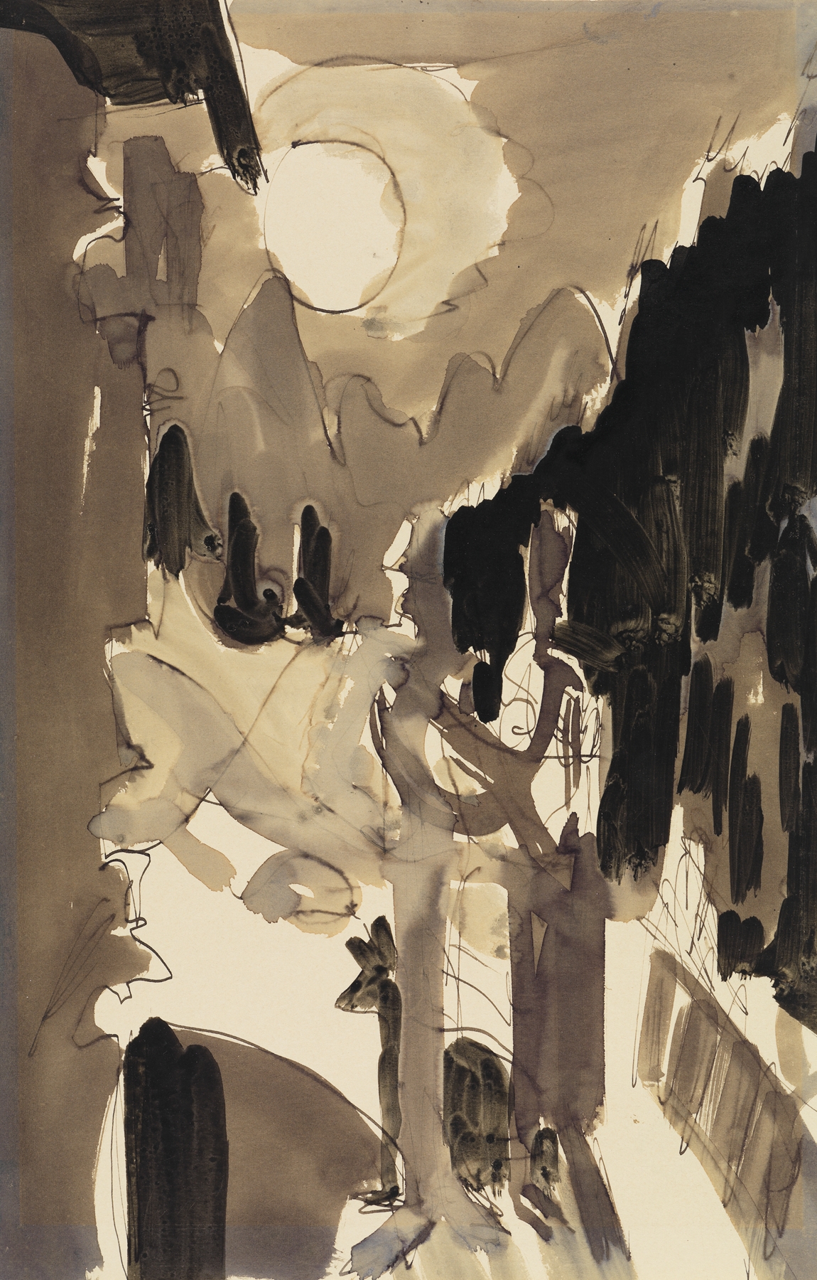 Paar im Mondlicht vor dem Haus by Ernst Ludwig Kirchner
