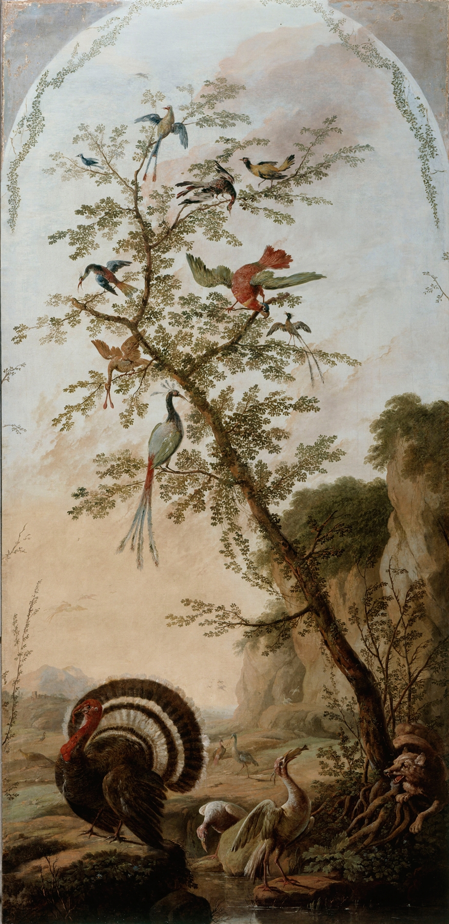 Panneau décoratif à sujets d’animaux by Jean-Baptiste Pillement
