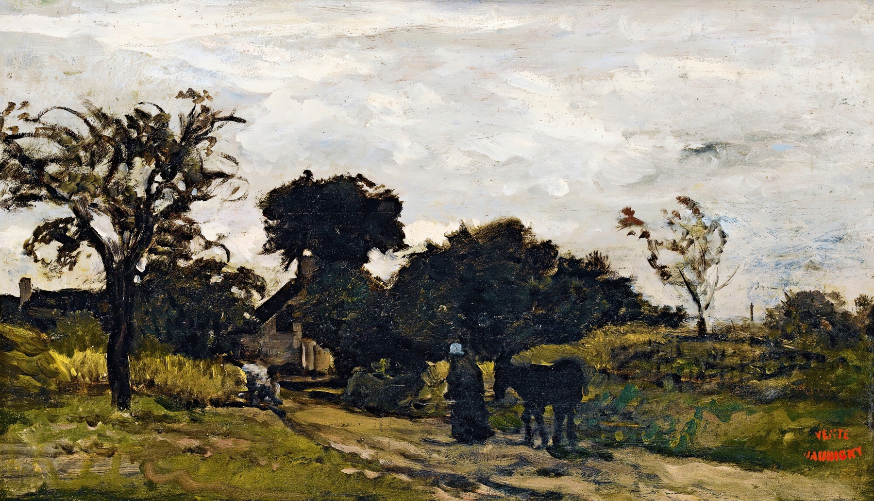 Peasant Woman On A Path by Charles François Daubigny