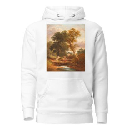Peasants walking by a stream by Joseph Horlor Hoodie