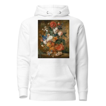 Peonies, Roses, Carnations, An Iris, Anemones, Auricula And Other Flowers In A Terracotta Vase by Mélanie de Comolera Hoodie