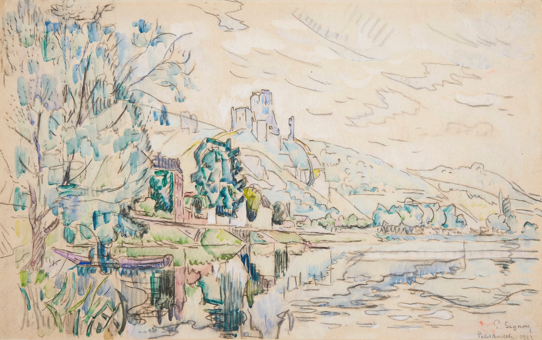 Petit Andély, Château Gaillard by Paul Signac