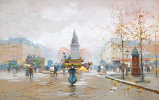 Place Clichy by Eugène Galien-Laloue