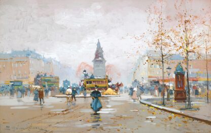 Place Clichy by Eugène Galien-Laloue