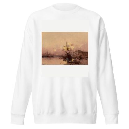 Port Breton au crépuscule by Eugène Galien-Laloue Sweatshirt