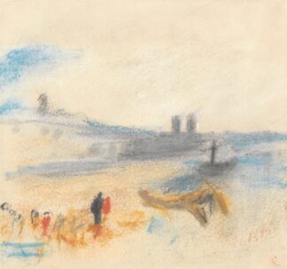 Port with Moored Steamship by Hercules Brabazon Brabazon